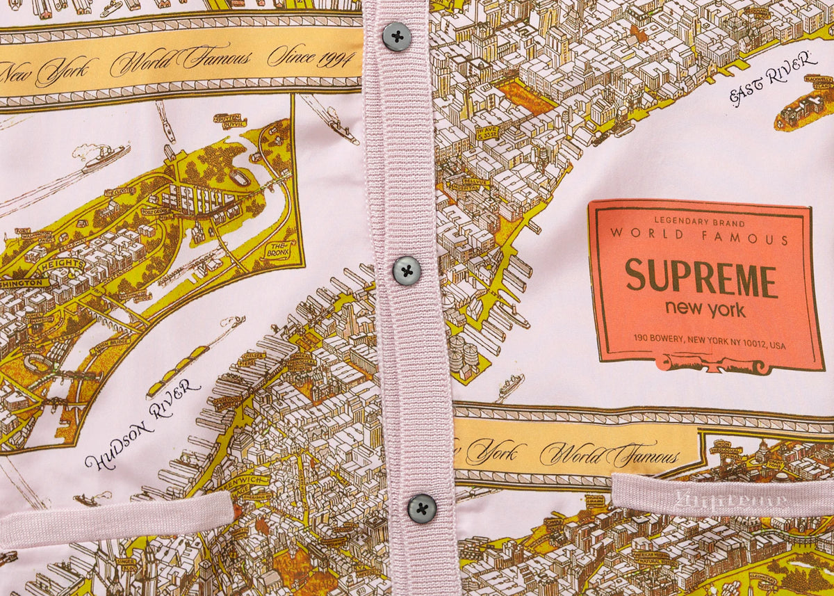 Supreme Silk Map Cardigan Pink - vue secondaire B