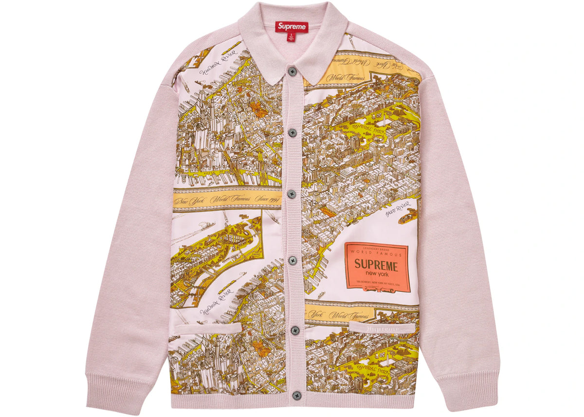 Supreme Silk Map Cardigan Pink - vue secondaire A