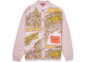 Supreme Silk Map Cardigan Pink - vue 360
