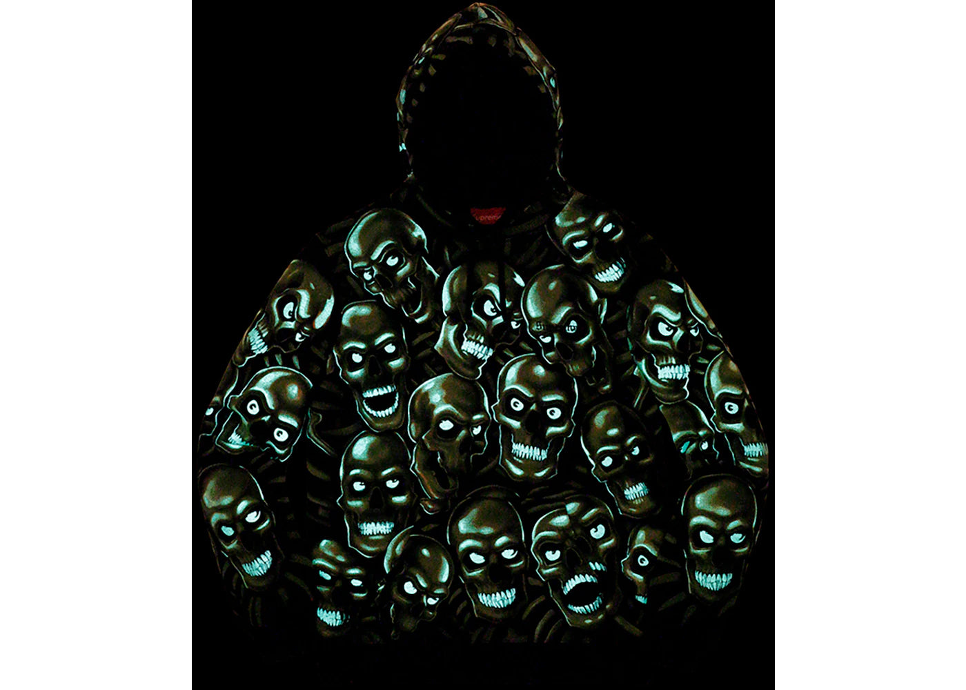 Supreme Skull Pile Hooded Sweatshirt Green - vue secondaire B