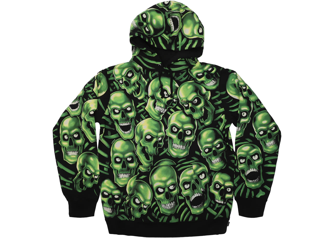 Supreme Skull Pile Hooded Sweatshirt Green - vue secondaire A