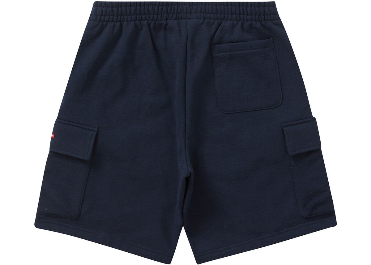 Supreme Small Box Baggy Cargo Sweatshort Navy - vue secondaire B