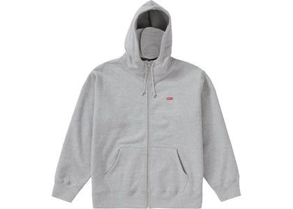 Supreme Small Box Facemask Zip Up Hooded Sweatshirt Heather Grey - apparel view 2