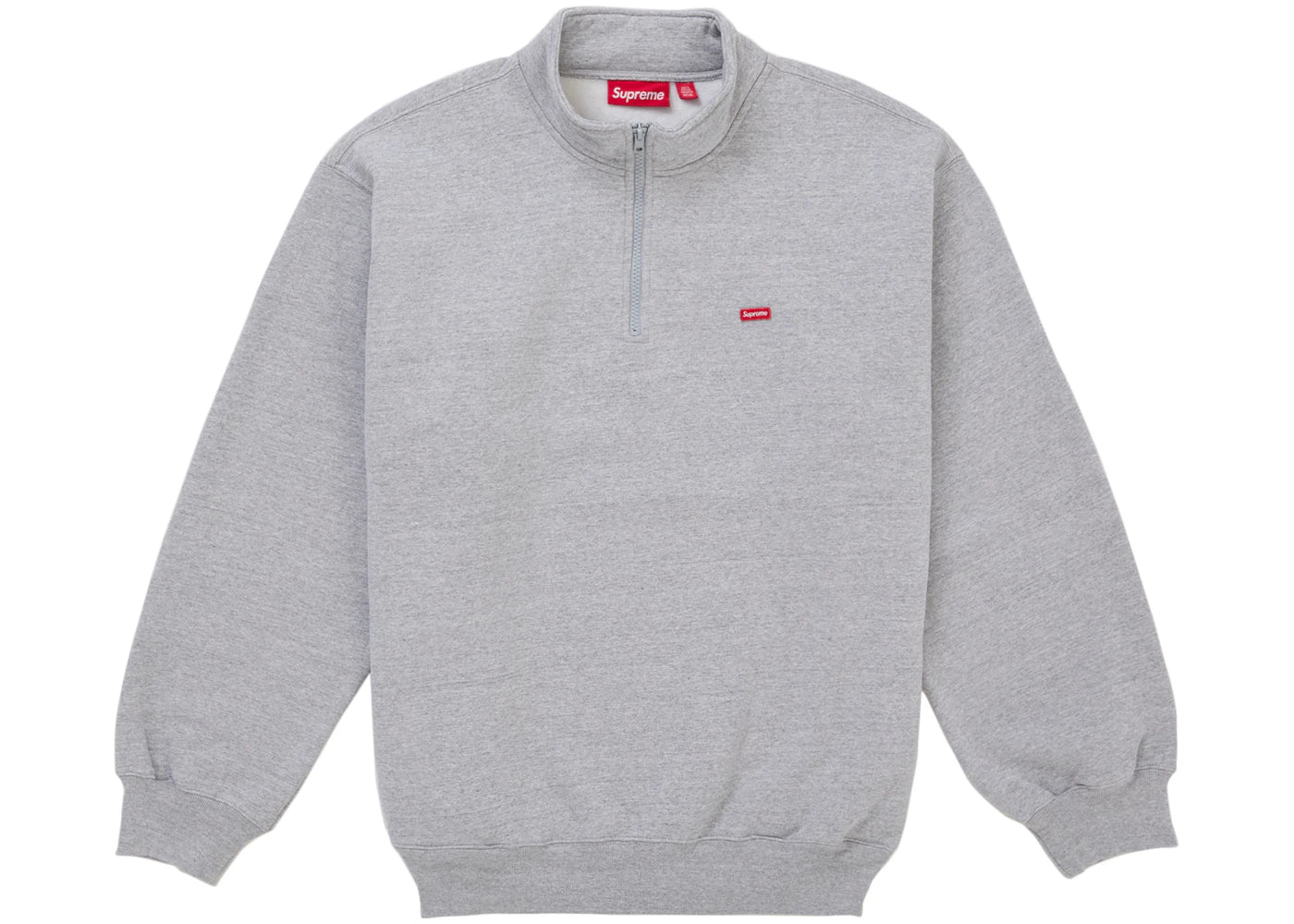 Supreme Small Box Half Zip Pullover (SS26) Heather Grey - vue 360