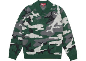 Supreme Small Box Polo Sweater (FW25) Green Camo