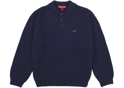 Supreme Small Box Polo Sweater (FW25) Navy - apparel view 2
