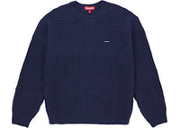 Supreme Small Box Waffle Sweater Navy