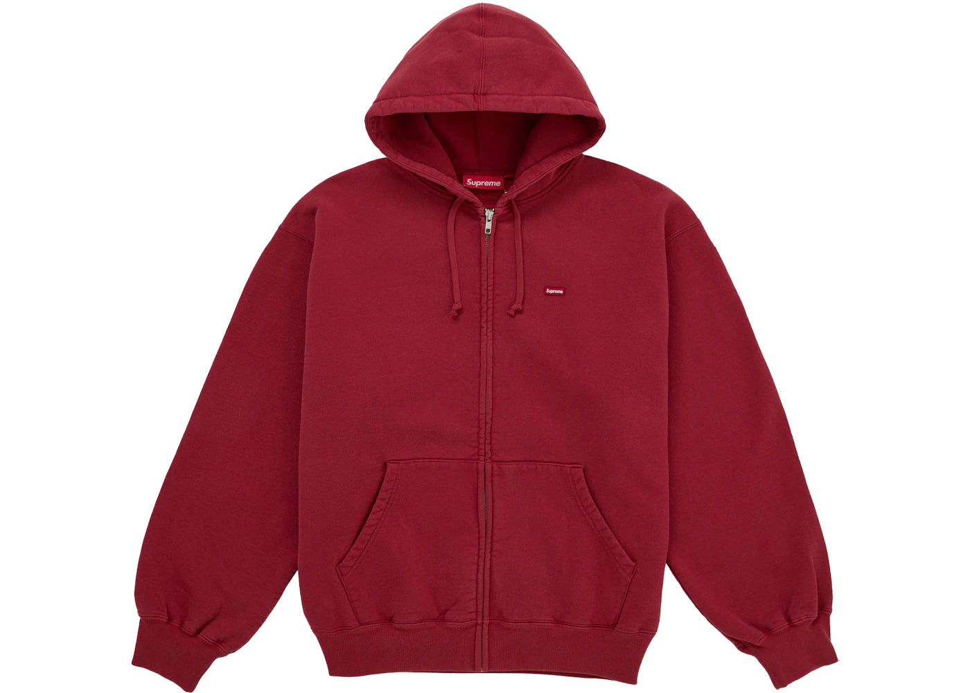 Supreme Small Box Zip Up Sweatshirt (SS26) Dark Red - vue 360
