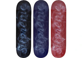 Supreme Smoke Skateboard Deck Black/Navy/Red Set - vue 360
