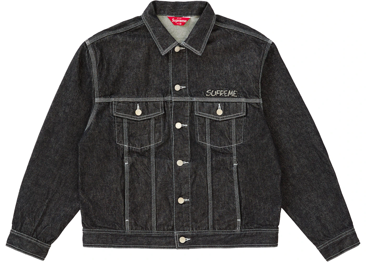 Supreme Smurfs Denim Trucker Jacket Black - vue secondaire B