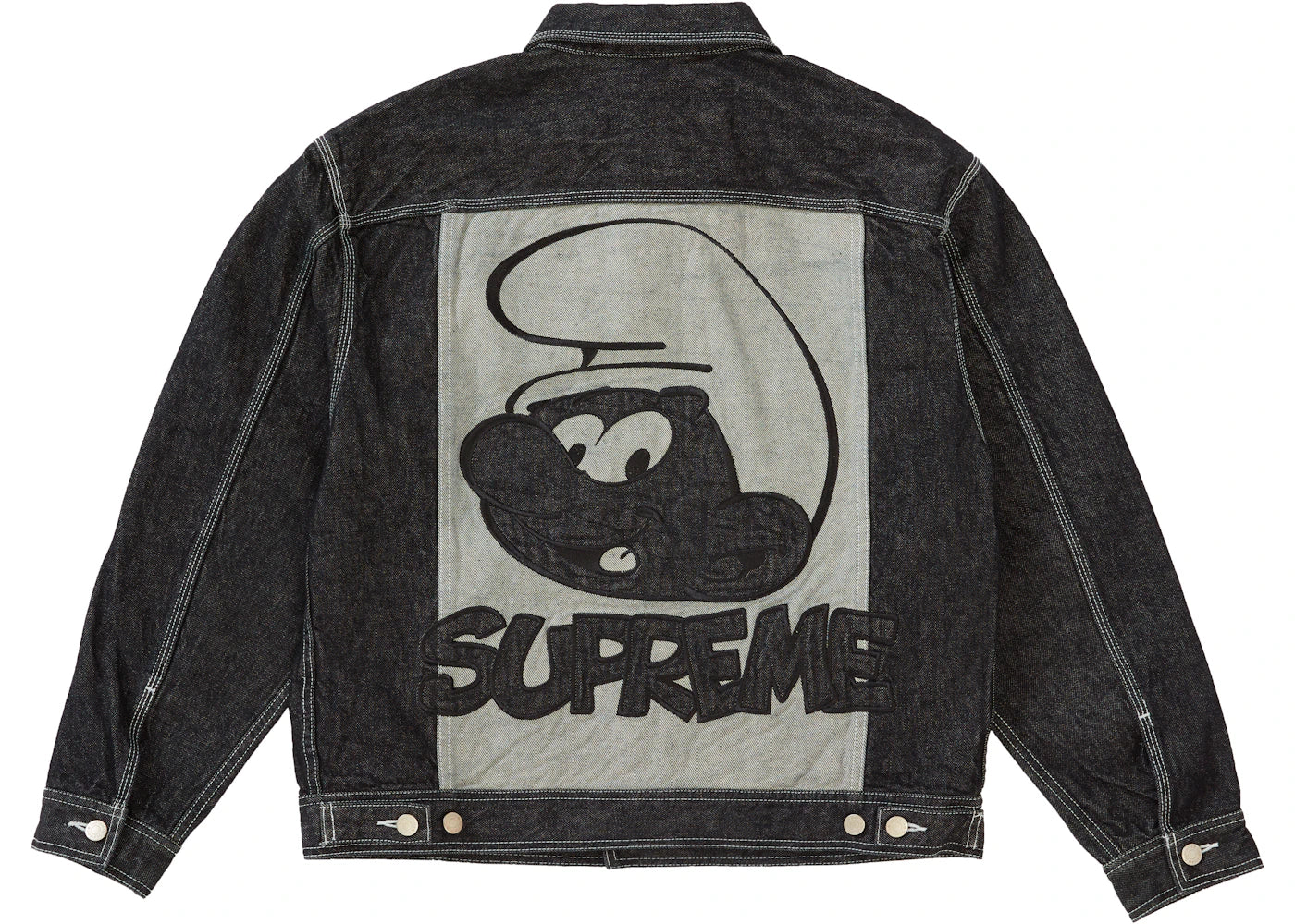 Supreme Smurfs Denim Trucker Jacket Black - vue secondaire A