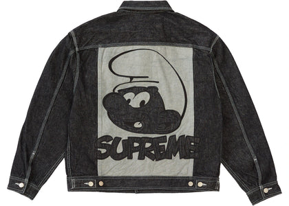 Supreme Smurfs Denim Trucker Jacket Black - apparel view 2