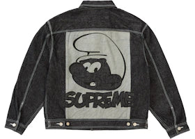 Supreme Smurfs Denim Trucker Jacket Black