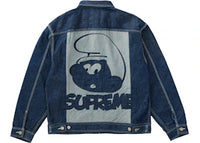Supreme Smurfs Denim Trucker Jacket Blue