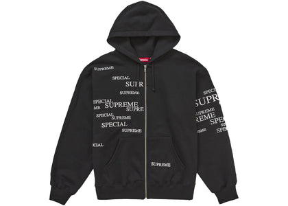 Supreme Special Zip Up Hooded Sweatshirt Black - apparel view 2