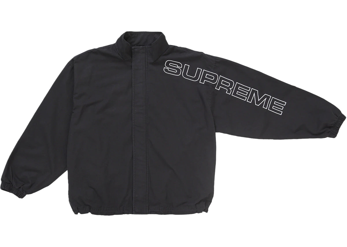Supreme Trainingsjacke mit Schriftzugstickerei aus Ripstop-Gewebe, Schwarz - vue secondaire A