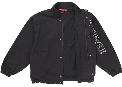 Supreme Spellout Embroidered Ripstop Track Jacket Black - authentic Supreme apparel