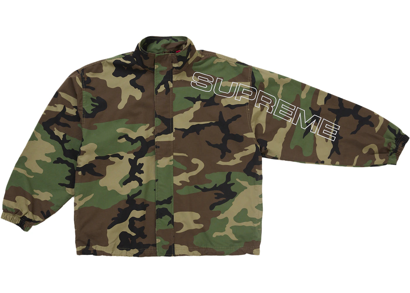 Supreme Spellout Embroidered Ripstop Track Jacket Woodland Camo - vue secondaire B