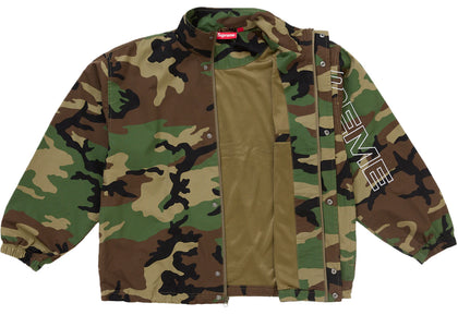 Supreme Spellout Embroidered Ripstop Track Jacket Woodland Camo - apparel view 2