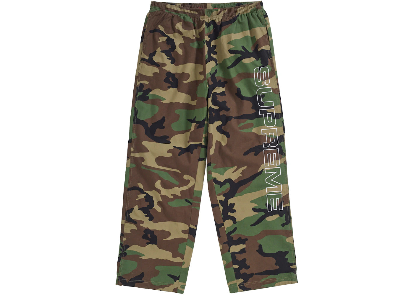 Supreme Spellout Embroidered Ripstop Track Pant Woodland Camo - vue secondaire A