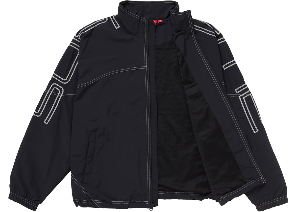 Supreme Spellout Embroidered Track Jacket (SS25) Black - vue secondaire B