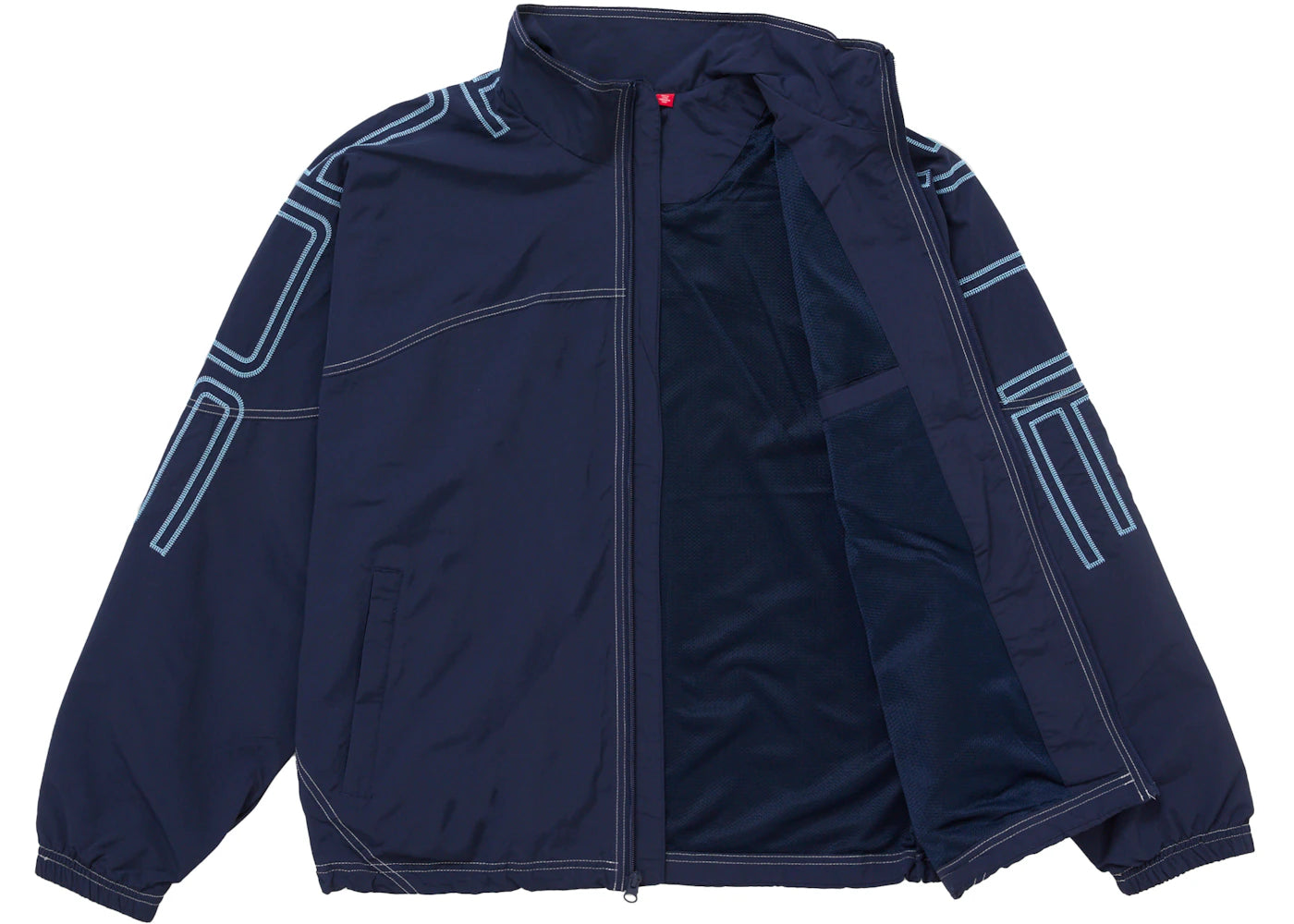 Supreme Spellout Embroidered Track Jacket (SS25) Navy - vue secondaire B