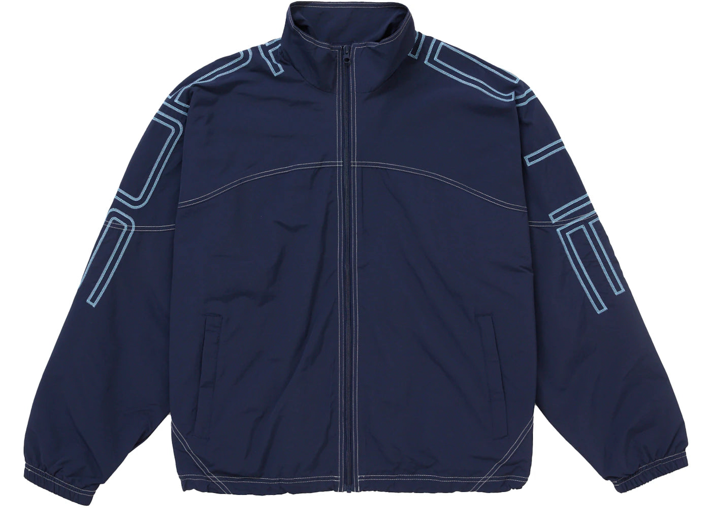 Supreme Spellout Embroidered Track Jacket (SS25) Navy - vue secondaire A