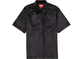 Supreme Spider Web Velvet S/S Shirt Black