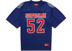 Supreme Spiderweb Football Jersey Navy - vue 360