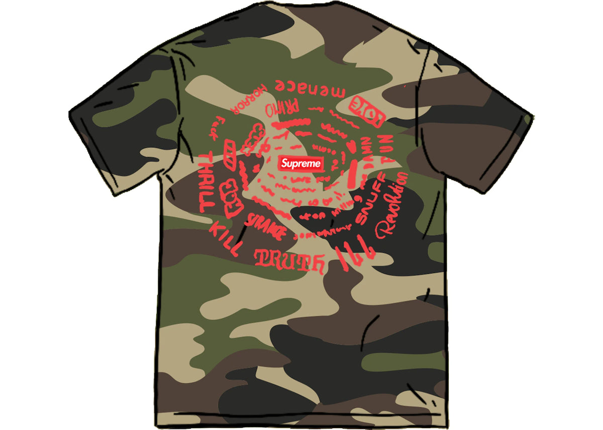 Supreme Spiral Tee Woodland Camo - vue secondaire A