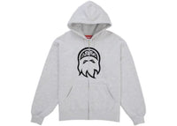 Supreme Spitfire Zip-Up Hooded Sweatshirt Heather Grey