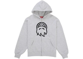 Supreme Spitfire Zip-Up Hooded Sweatshirt Heather Grey