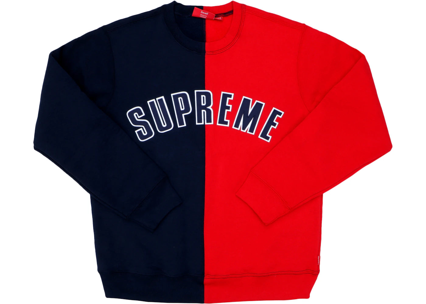 Supreme Split Crewneck Sweatshirt Navy - vue 360