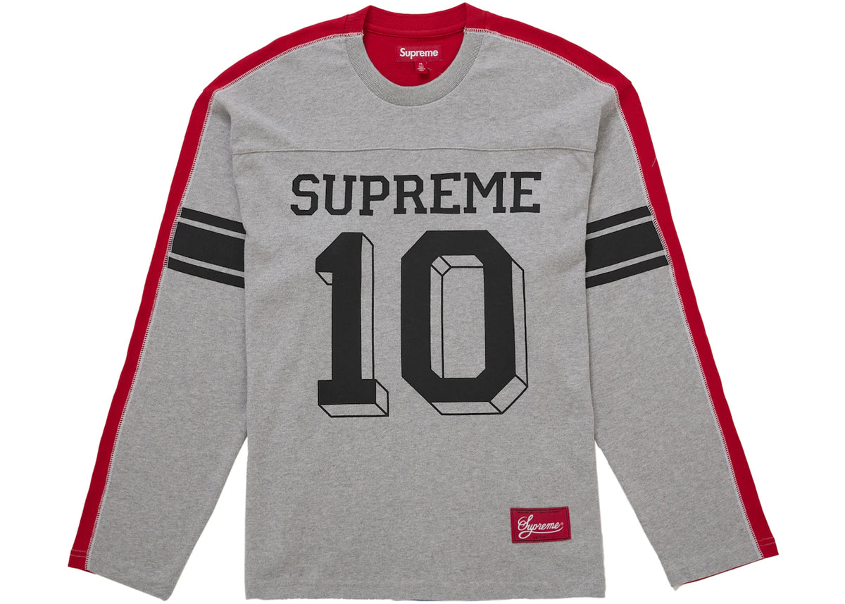 Supreme Split L/S Football Top Grey - vue 360