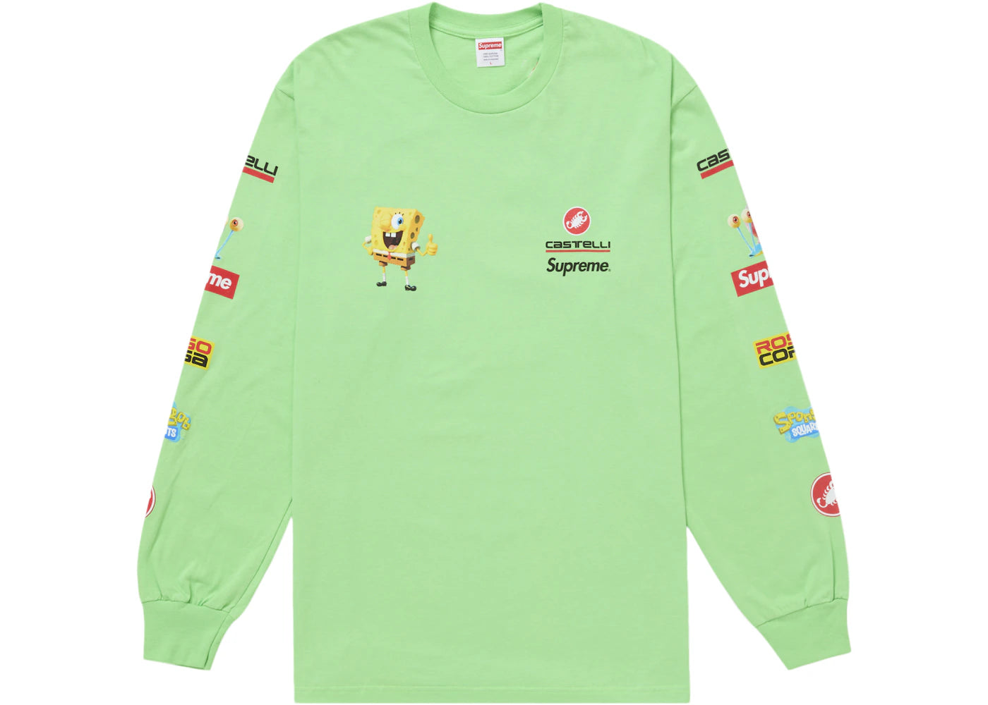 Supreme SpongeBob/Castelli Racing L/S Tee Green - vue secondaire A