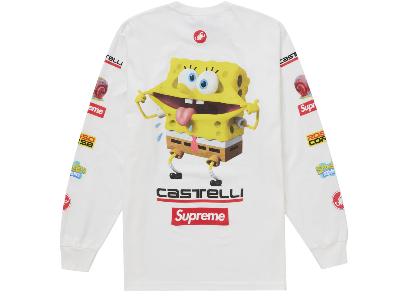 Supreme SpongeBob/Castelli Racing L/S Tee White - vue secondaire A