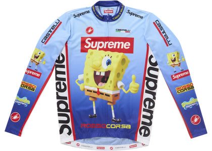 Supreme SpongeBob SquarePants Castelli L/S Cycling Jersey Blue - authentic Supreme apparel