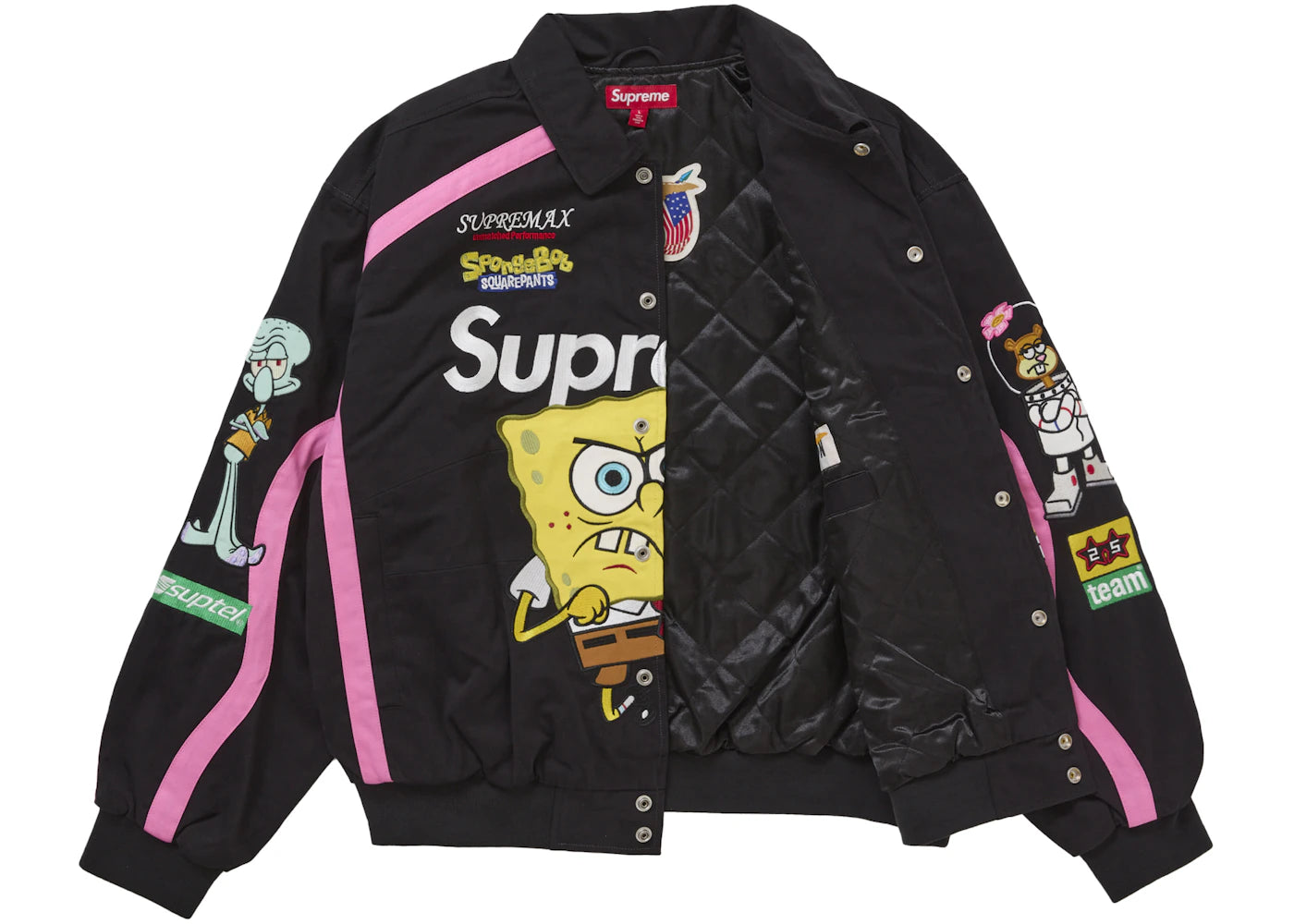 Supreme SpongeBob SquarePants Jeff Hamilton Racing Jacket Black - vue secondaire B