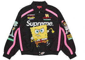 Supreme SpongeBob SquarePants Jeff Hamilton Racing Jacket Black