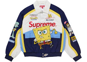 Supreme SpongeBob SquarePants Jeff Hamilton Racing Jacket White - vue 360