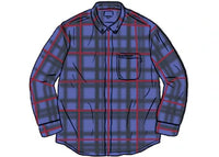 Supreme Spray Tartan Shirt Blue
