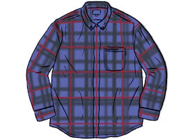 Supreme Spray Tartan Shirt Blue
