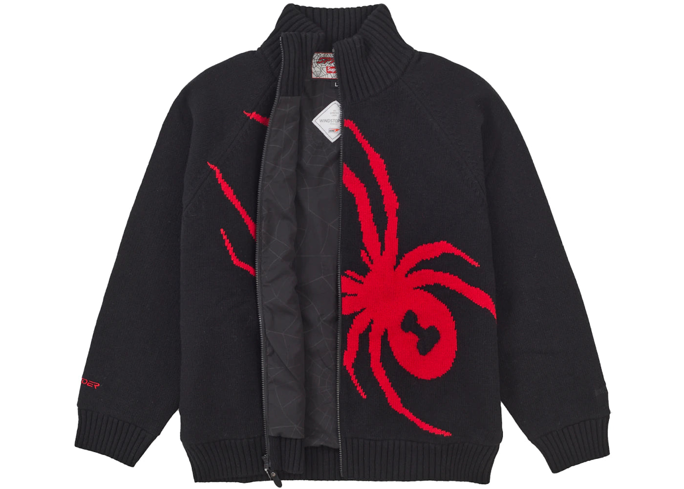 Supreme Spyder WINDSTOPPER Zip Up Sweater Black - vue secondaire B