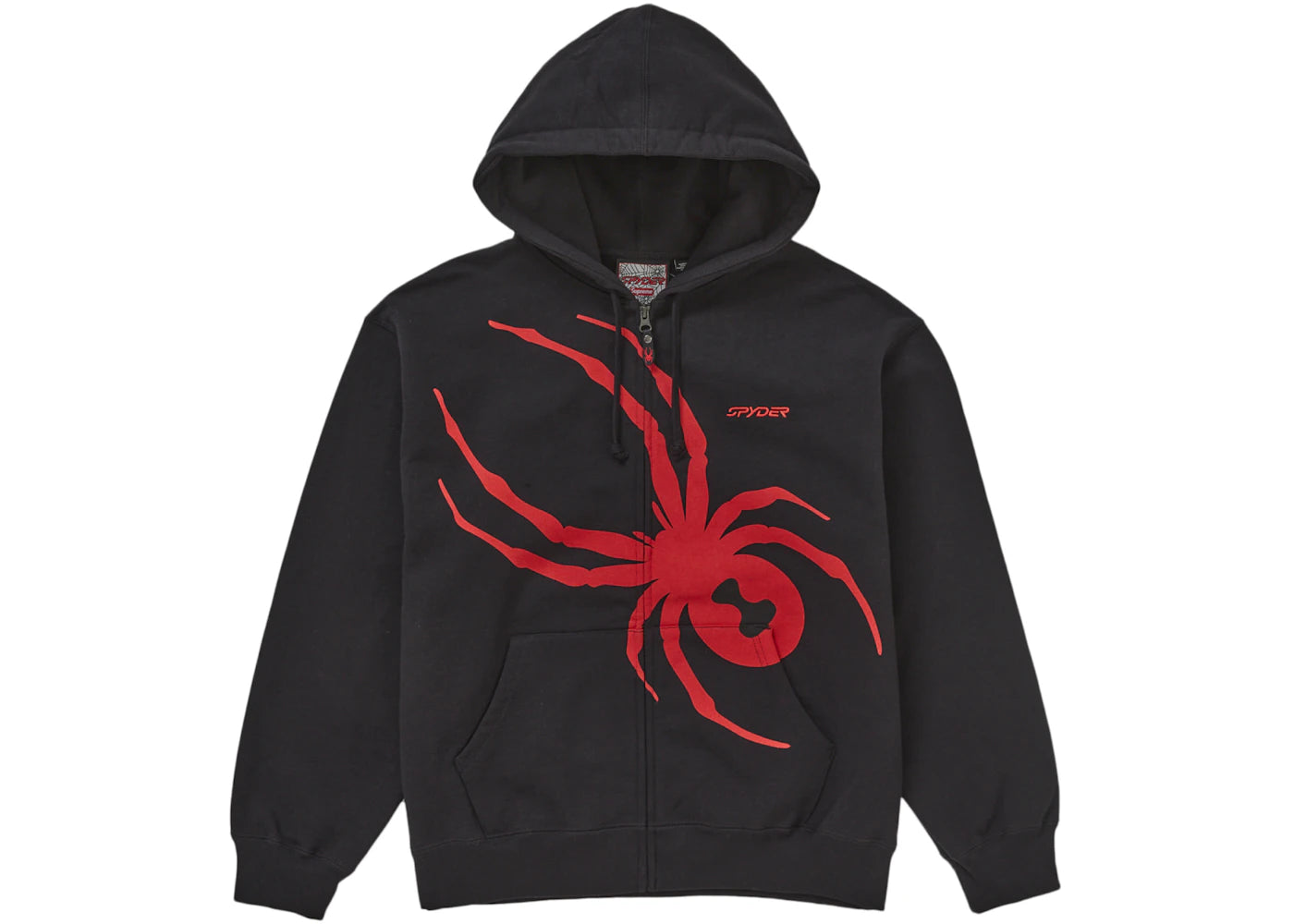 Supreme Spyder Zip Up Hooded Sweatshirt Black - vue 360
