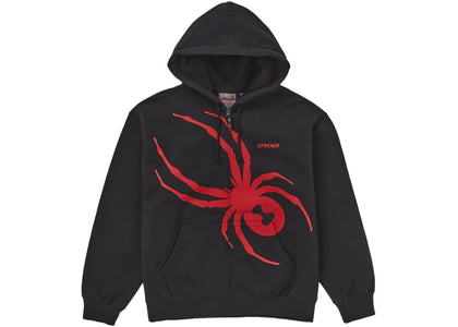 Supreme Spyder Zip Up Hooded Sweatshirt Black - authentic Supreme apparel