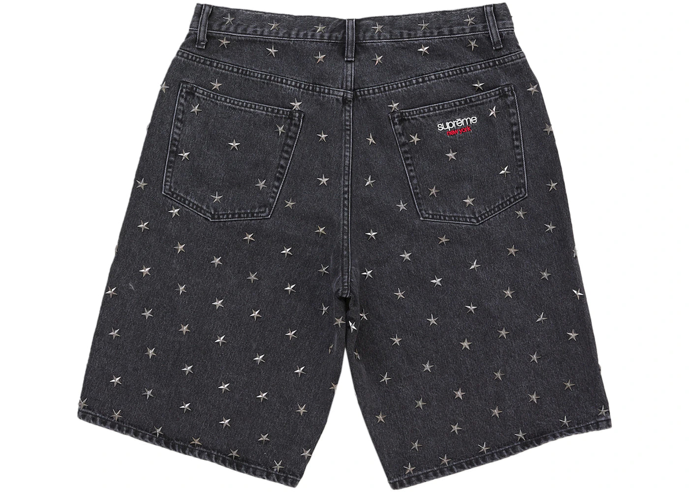 Supreme Stars Studded Baggy Denim Short Black - vue secondaire A