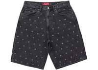 Supreme Stars Studded Baggy Denim Short Black