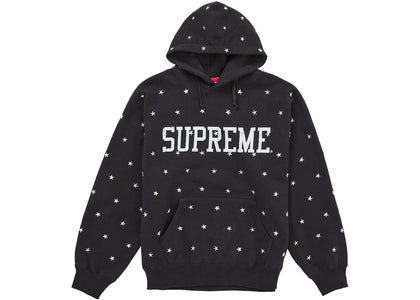 Supreme Stars Studded Hooded Sweatshirt Black - apparel view 2