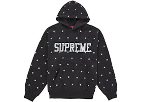 Supreme Stars Studded Hooded Sweatshirt Black - authentic Supreme apparel