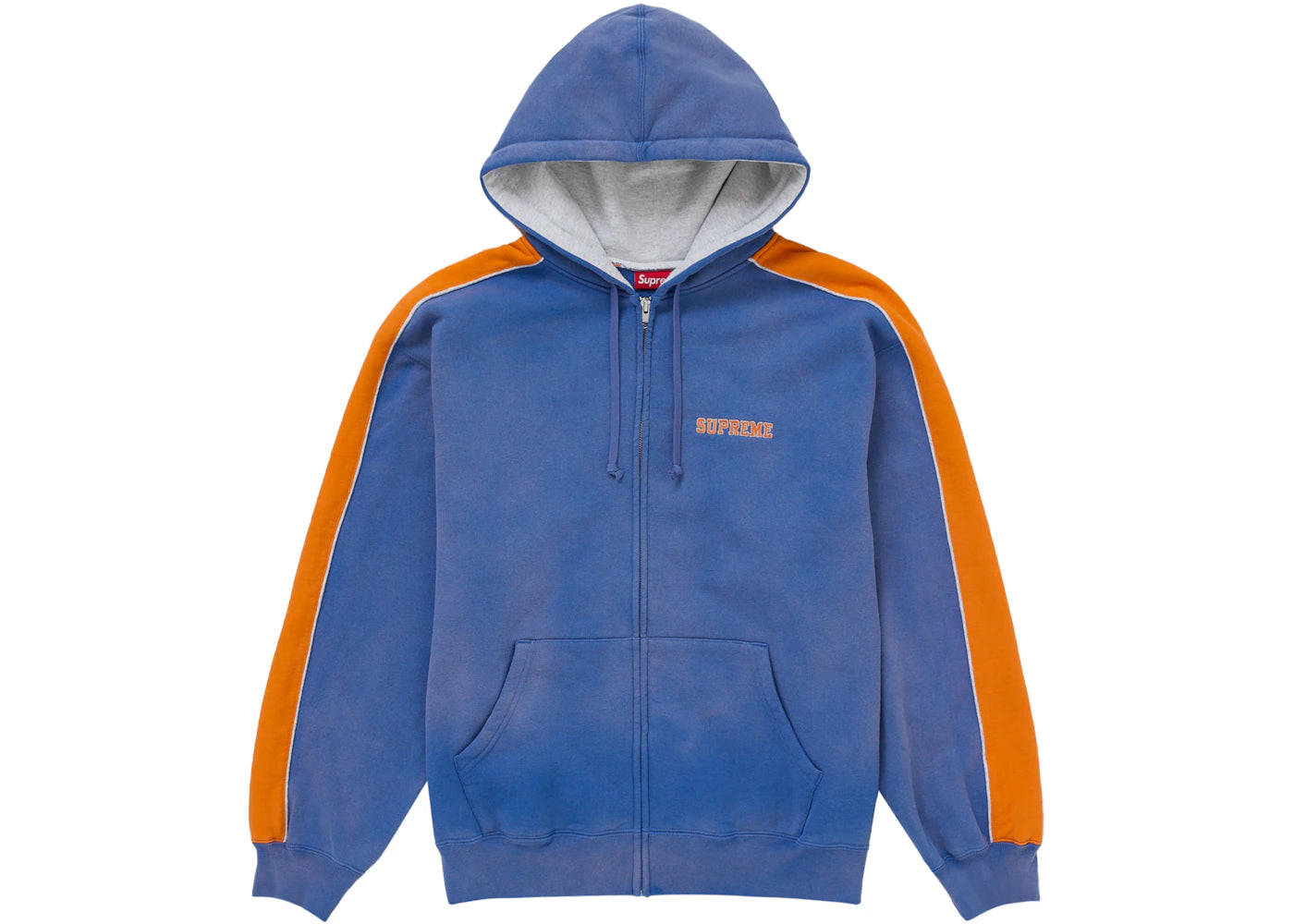Supreme State Zip Up Hooded Sweatshirt Washed Royal - vue secondaire A